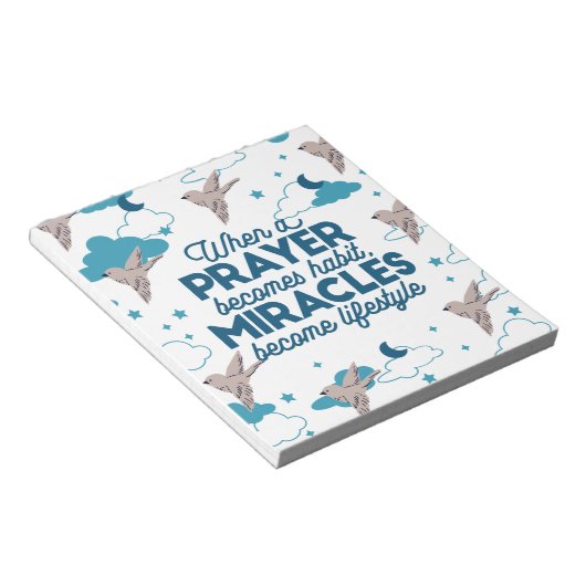 Faith quotes en Bird Pattern Notitieblok (Schuin)