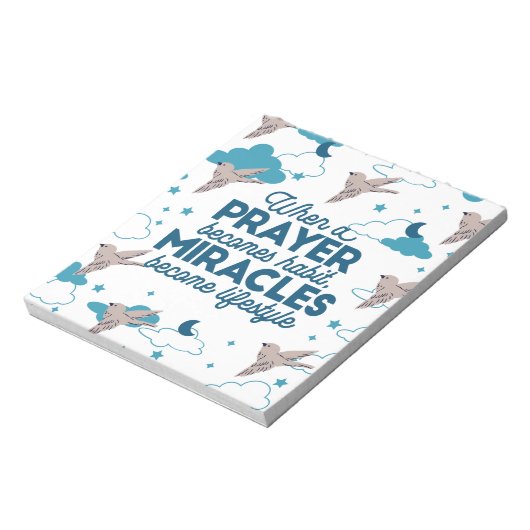 Faith quotes en Bird Pattern Notitieblok (Linkerzijde)