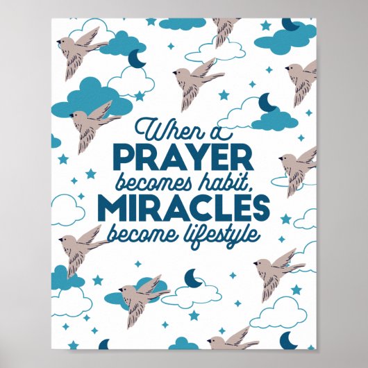 Faith quotes en Bird Pattern Poster (Voorkant)