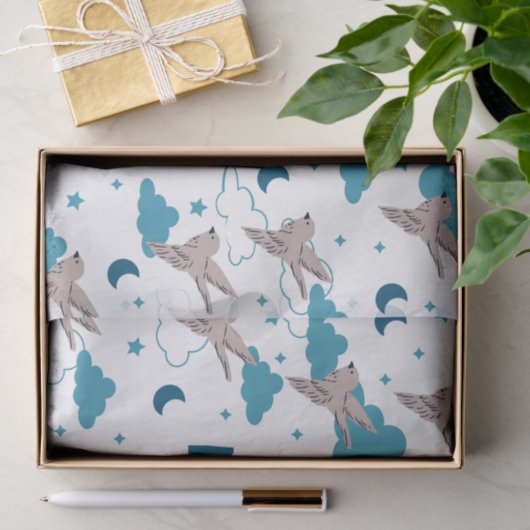 Faith quotes en Bird Pattern Tissuepapier (Geschenk)