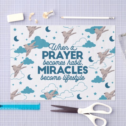 Faith quotes en Bird Pattern Tissuepapier (Craft)