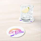 Faith Rainbow Ronde Kartonnen Onderzetter (Insitu)
