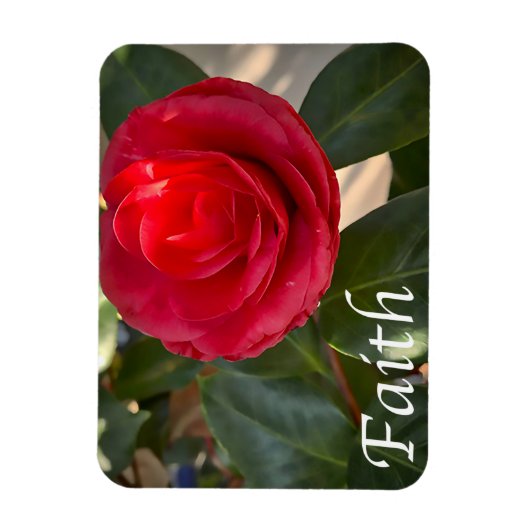 Faith - Red Camellia Bloom Magneet (Verticaal)