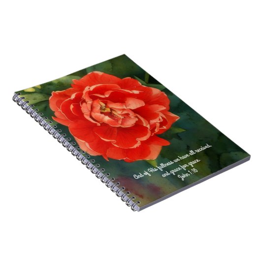 Faith Red Rose Bijbelvers Gebedsdagboek Notitieboek (Rechterzijde)
