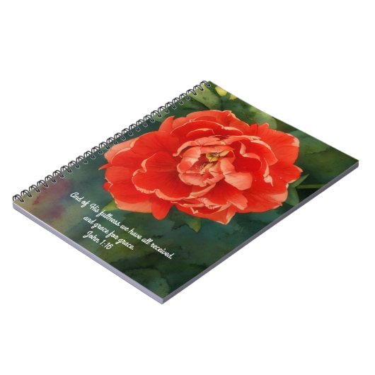 Faith Red Rose Bijbelvers Gebedsdagboek Notitieboek (Linkerzijde)