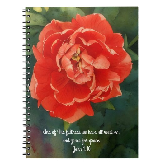 Faith Red Rose Bijbelvers Gebedsdagboek Notitieboek (Voorkant)