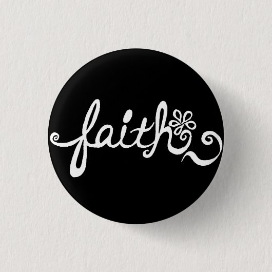Faith Reverse Ronde Button 3,2 Cm (Voorkant)