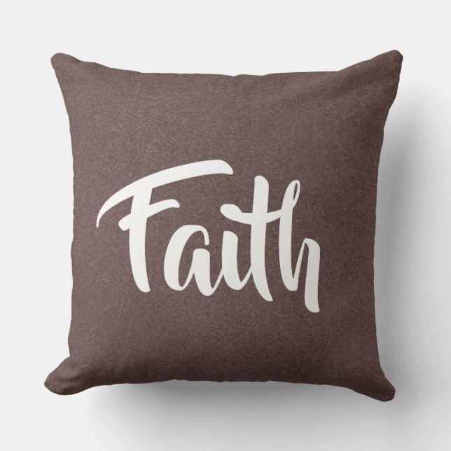 Faith Reversible Leather Decorative Pillow Kussen (Voorkant)