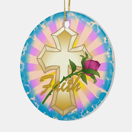 Faith Roos Christelijk Kruis Ornament (Links)