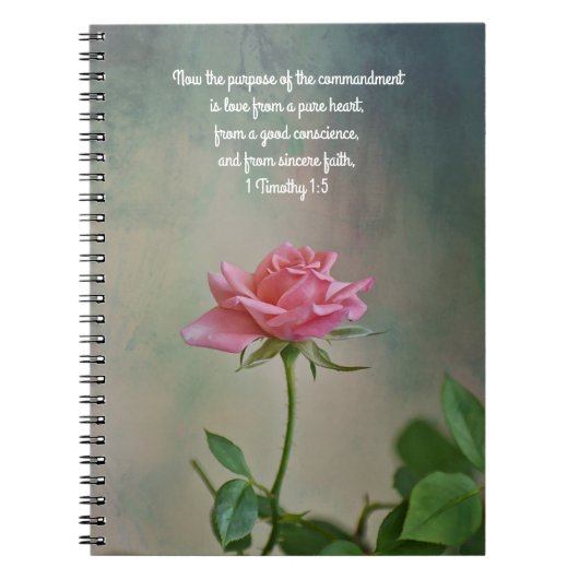 Faith Roos Pink Flower Prayer Notitieboek (Voorkant)