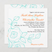 Faith Roos - Square Wedding Invitation Kaart (Voorkant / Achterkant)