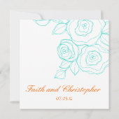 Faith Roos - Square Wedding Invitation Kaart (Achterkant)