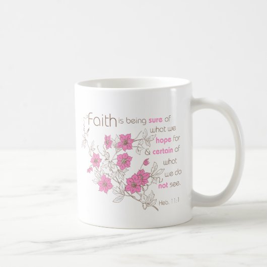 Faith (roze en bruin) koffiemok (Rechts)
