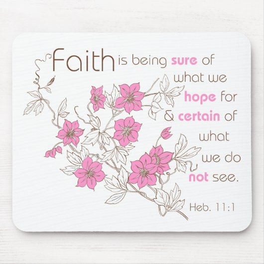 Faith (roze en bruin) muismat (Voorkant)