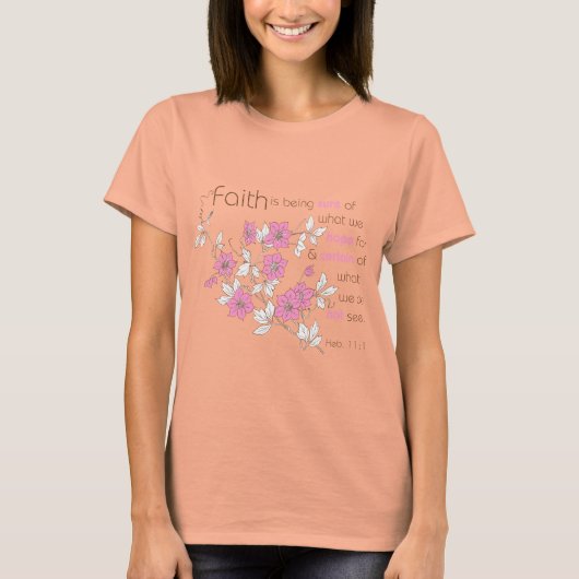 Faith (roze en bruin) t-shirt (Voorkant)