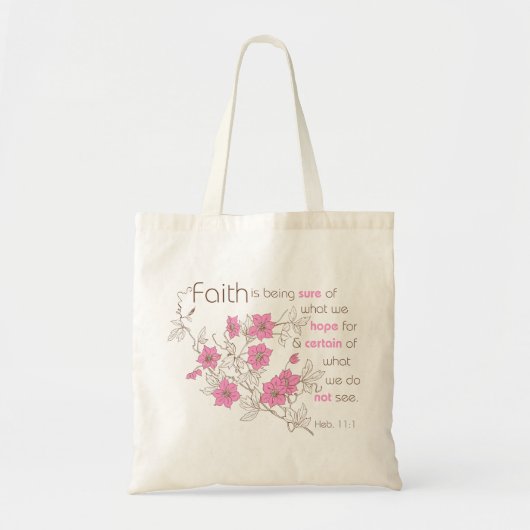 Faith (roze en bruin) tote bag (Voorkant)