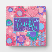 Faith Roze Inspirerend Bloemen  Fotoplaat (Voorkant)