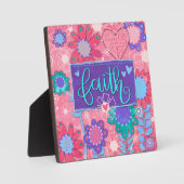 Faith Roze Inspirerend Bloemen  Fotoplaat (Voorkant)