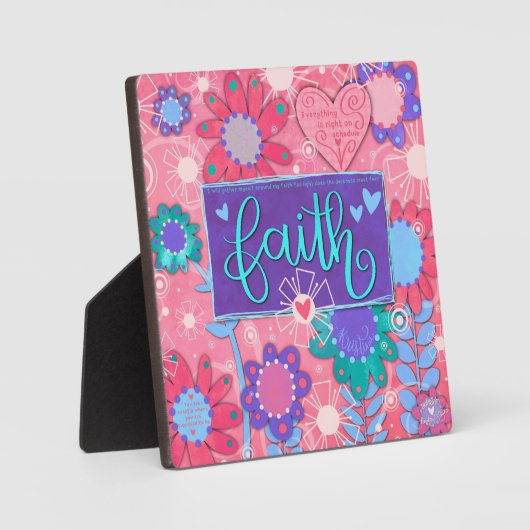 Faith Roze Inspirerend Bloemen  Fotoplaat (Voorkant)