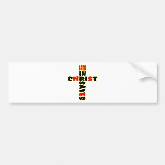 Faith Saves Cross Bumpersticker (Voorkant)