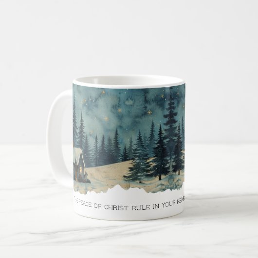 Faith Scripture Colossians 3:15 Cabin Mug Koffiemok (Voorkant links)