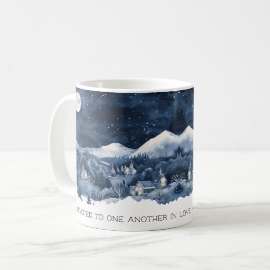 Faith Scripture Snow Mountain Romans 12:10 Mug Koffiemok (Voorkant links)