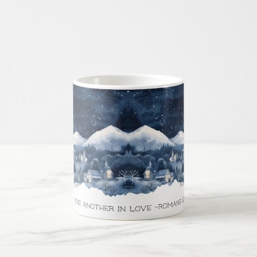 Faith Scripture Snow Mountain Romans 12:10 Mug Koffiemok (Center)