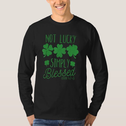 Faith Shamrock Patricks Day Irish Not Lucky Simple T-shirt (Voorkant)