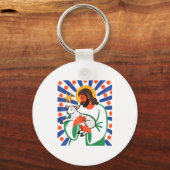 Faith Shepherd Lamb Peaceful Divine Sritual Design Sleutelhanger (Voorkant)