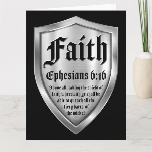 Faith Shield Christelijk Faith Bible Verse Ephesia Bedankkaart (Voorkant)
