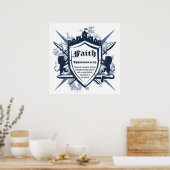 Faith Shield Christelijk Faith Bible Verse Ephesia Poster (Keuken)