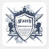 Faith Shield Christelijk Faith Bible Verse Ephesia Vierkante Sticker (Voorkant)