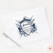 Faith Shield Christelijk Faith Bible Verse Ephesia Vierkante Sticker (Envelop)