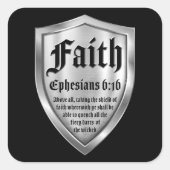 Faith Shield Christelijk Faith Bible Verse Ephesia Vierkante Sticker (Voorkant)
