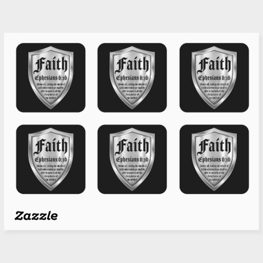 Faith Shield Christelijk Faith Bible Verse Ephesia Vierkante Sticker (Vel)