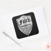 Faith Shield Christelijk Faith Bible Verse Ephesia Vierkante Sticker (Envelop)