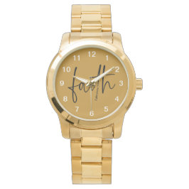 Faith Simple Bible Verse Quote Zwarte Typografie Horloge