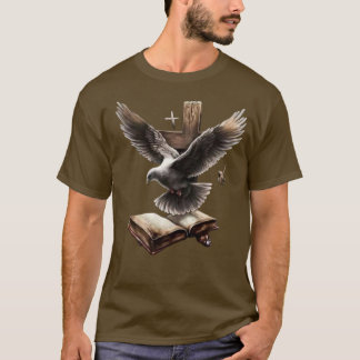 Faith Soars - Dove, Bible & Cross Christelijk T-Sh T-shirt