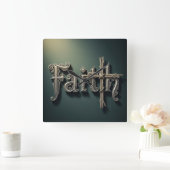 Faith Square Acryl Muur Klok -Religieus decor (Huis)