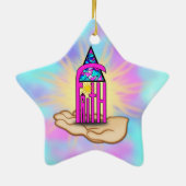 Faith ~ Steeple Keramisch Ornament (Achterkant)