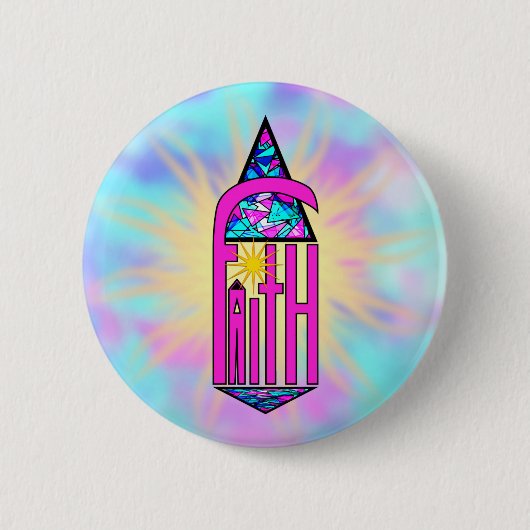 Faith ~ Steeple Ronde Button 5,7 Cm (Voorkant)