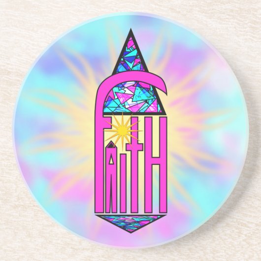 Faith ~ Steeple Zandsteen Onderzetter (Voorkant)