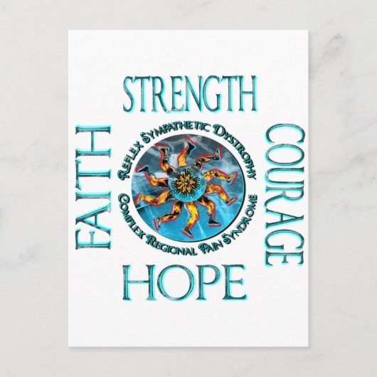 Faith Strength Courage Hope CRPS RSD Briefkaart (Voorkant)
