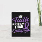 Faith Stronger dan Epilepsy Epilepsy Awareness Pa Kaart (Voorkant)