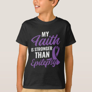 Faith Stronger dan Epilepsy Epilepsy Awareness Pa T-shirt