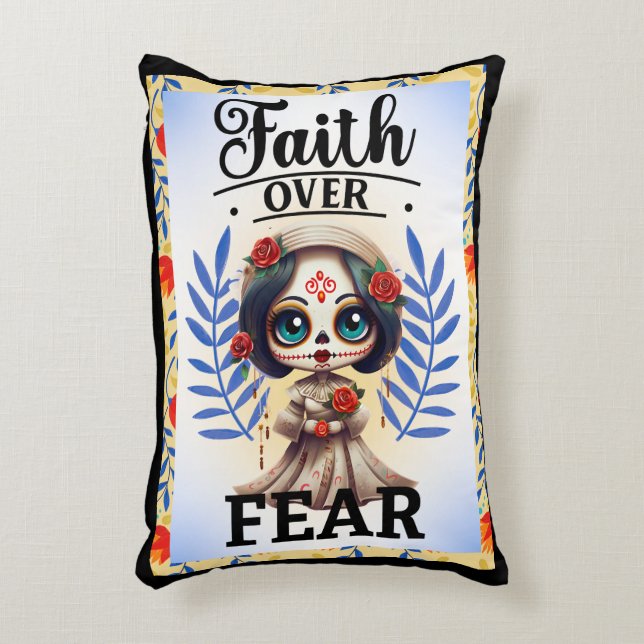 Faith Sugar Skull Accent Kussen (Voorkant(Verticaal))