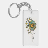 Faith Sunflower Butterflies Christelijk Religieus Sleutelhanger (Voorkant Links)