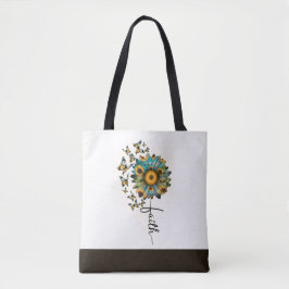 Faith Sunflower Butterflies Christelijk Religieus Tote Bag