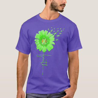 Faith Sunflower Green Ribbon Mental Health Awarene T-shirt