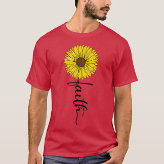 Faith sunflower kruist God Believer God Lover T-shirt